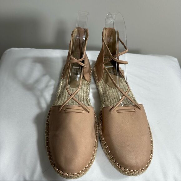 Eileen Fisher Lace-Up Leather Espadrille Sandal, Toffee Cream Size 6,5 - Picture 5 of 12
